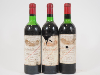 Vente aux enchères 3 BOUTEILLES CHÂTEAU SOUTARD GCC ST EMILION : 1 de 1970 HEP/ETA/BOUCHO
