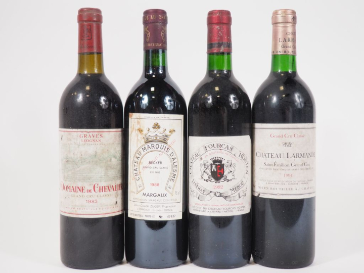 4 BOUTEILLES : 1 CHÂTEAU FOURCAS HOSTEN LISTRAC MEDOC 1992 - 1 CHÂTEAU