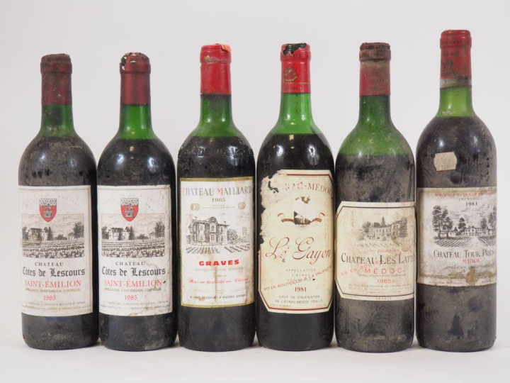 6 BOUTEILLES BORDEAUX ROUGE NIVEAUX BAS : 1 LISTRAC MEDOC LE GAYON 198