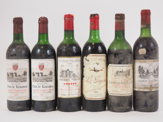 Vente aux enchères 6 BOUTEILLES BORDEAUX ROUGE NIVEAUX BAS : 1 LISTRAC MEDOC LE GAYON 198