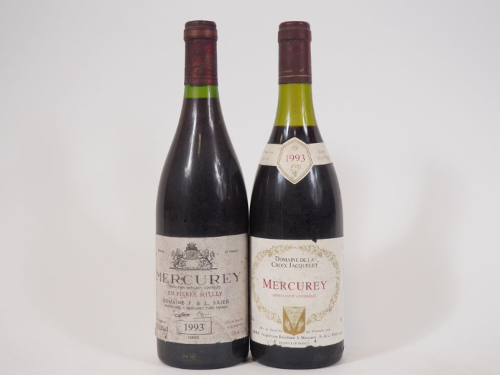 2 BOUTEILLES MERCUREY de 1993 : 1 DOMAINE F   L SAIER BS - 1 DOMAINE D