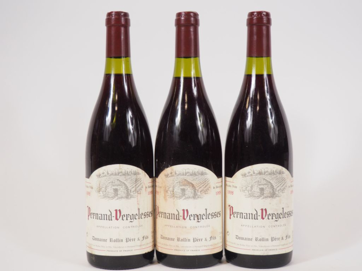 3 BOUTEILLES PERNAND VERGELESSES ROLLIN PÈRE ET FILS -  1998