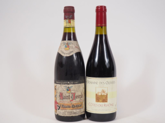 Vente aux enchères 2 BOUTEILLES : 1 ST JOSEPH VIDAL FLEURY 1991 ETA - 1 COTES DU RHONE DO