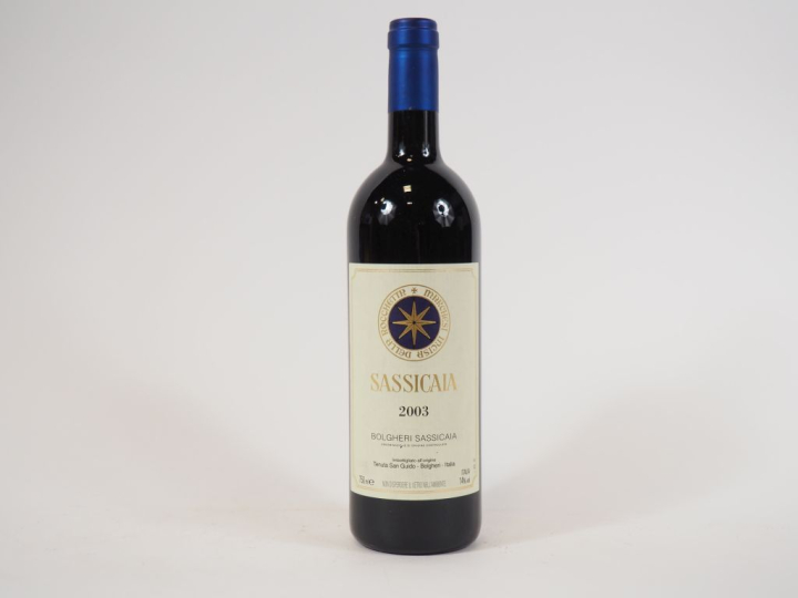 1 BOUTEILLE BOLGHERI SASSICAIA TENUTA SAN GUIDO - 2003  - PAPIER DE SO