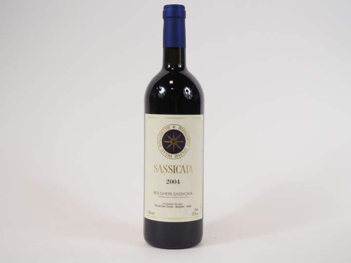 1 BOUTEILLE BOLGHERI SASSICAIA TENUTA SAN GUIDO - 2004  - PAPIER DE SO