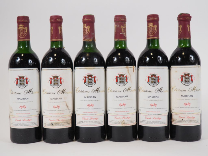 6 BOUTEILLES CHÂTEAU MONTUS 'CUVÉE PRESTIGE' MADIRAN - 1989 - 4 BG/2 M
