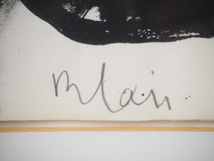 Jean-Charles BLAIS.  "sans titre" Encre et gouache, signée en bas à ga