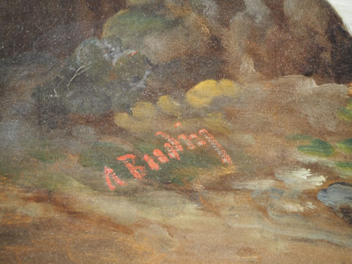 A.BUDIN. "marine" Huile sur toile, signée en bas à gauche. Dim. 38,5 x