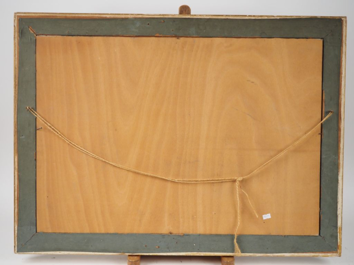 A. CHABAUD.  "Monastère dans la montagne" Huile sur panneau, signée en