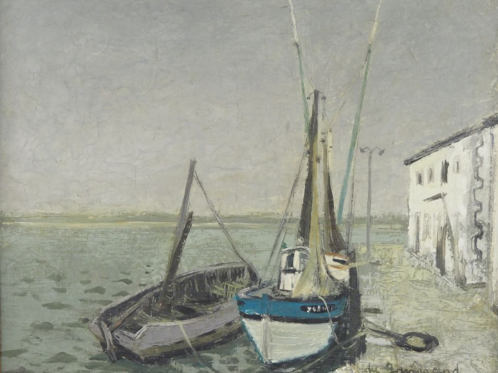 DU JANERAND. "le thonnier du Croisic" Huile sur toile, signée en bas à