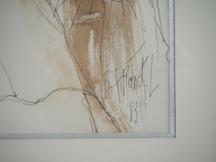 FRANCKL. "Carnaval" Dessin à l'encre aquarellée, signé en bas à droite