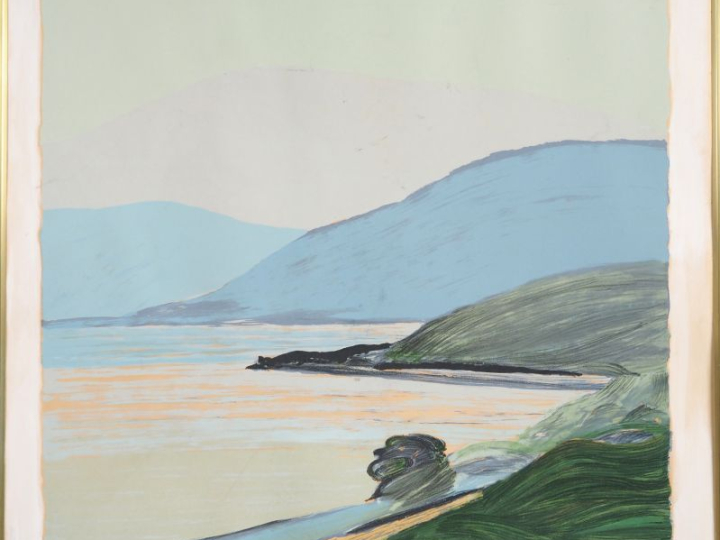 Roger MÜL. "Paysage". Lithographie signée. Dim. (à vue) : 69 x 72 cm