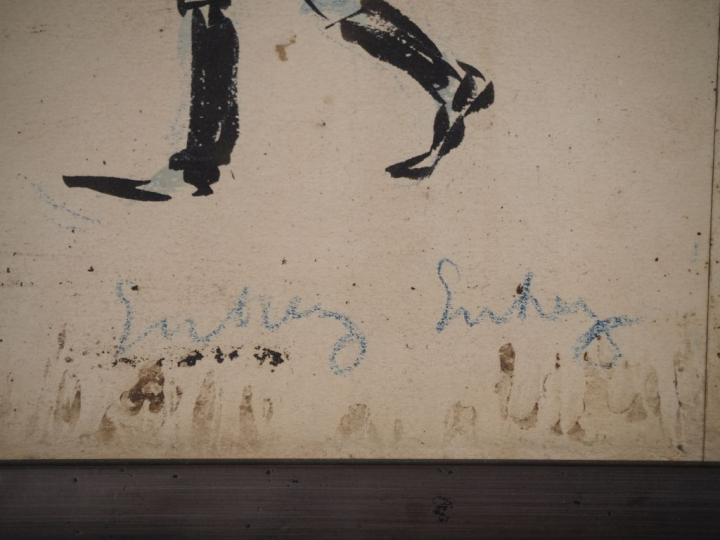 POULBOT.  "la procession caricaturale" Pochoir signé en haut. Dim. 22,