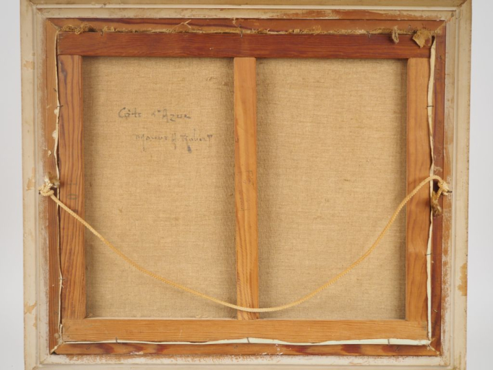 Marius H. ROBERT.  "la côte d'Azur" Huile sur toile, signée en bas à d