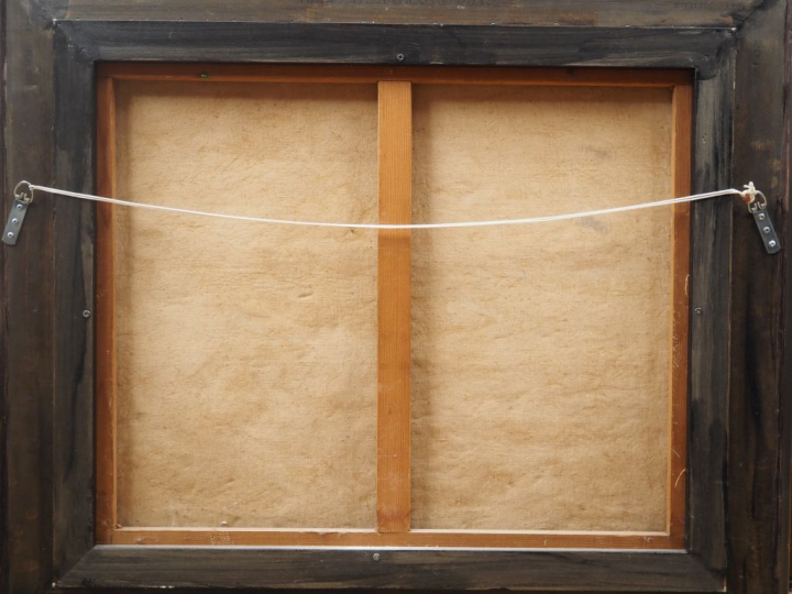 A. ROLLIN.   "Paysage de bord de mer" Huile sur toile, signée en bas à