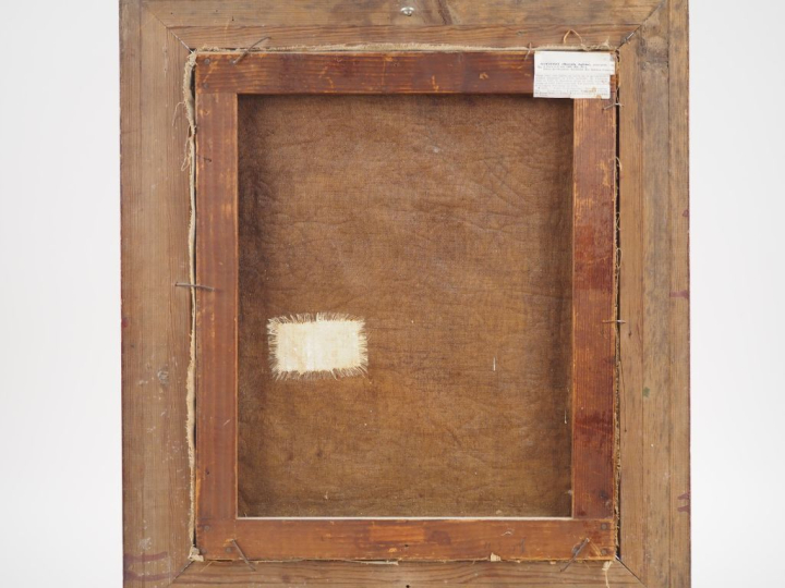 Marcelle André RONDENAY.  "jeune fille au branchage de guis" Huile sur