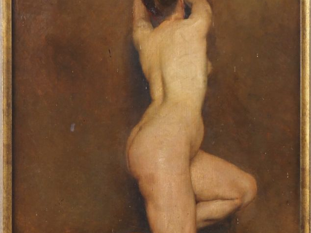 SAINT BLANCARD. "Modèle nue" Huile sur toile, signée en haut à droite.