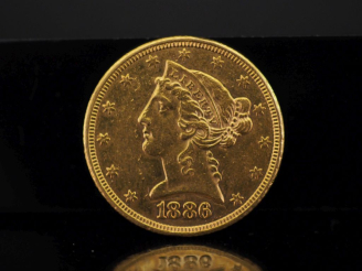 Vente aux enchères Pièce de 5 Dollars or, 1886. FRAIS ACHETEURS 10% HT.   