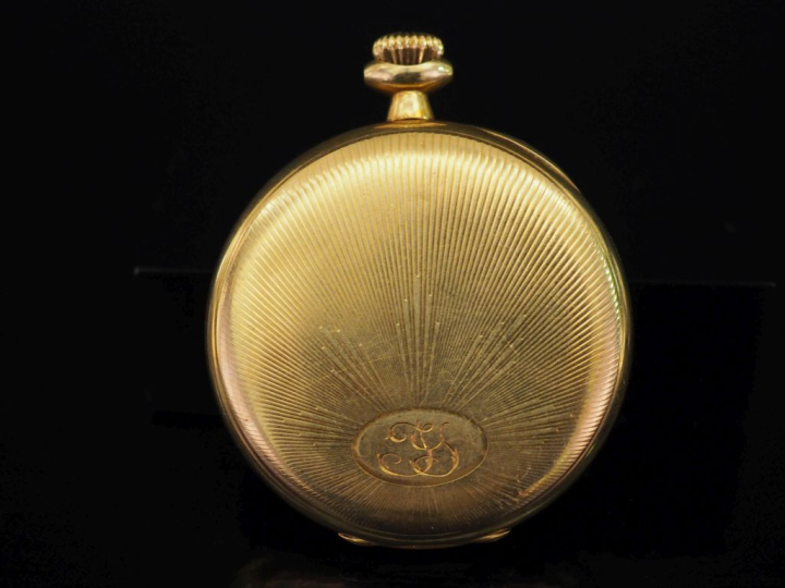 ZENITH Montre de gousset en or jaune 750.  Cadran à chiffres arabes po