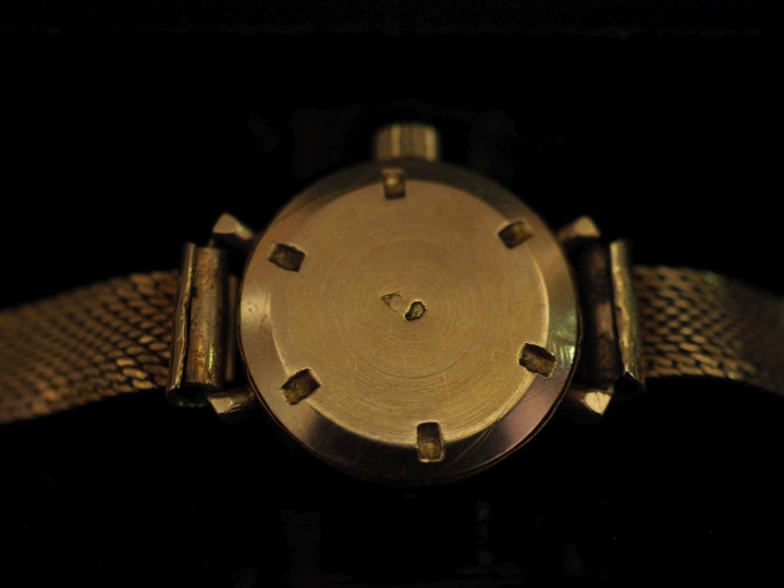LAICA Montre bracelet de dame, boitier et bracelet en or jaune 750.  C