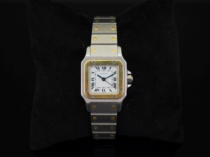 CARTIER Santos No. 090218694 Montre bracelet en acier et or 18k (750) 