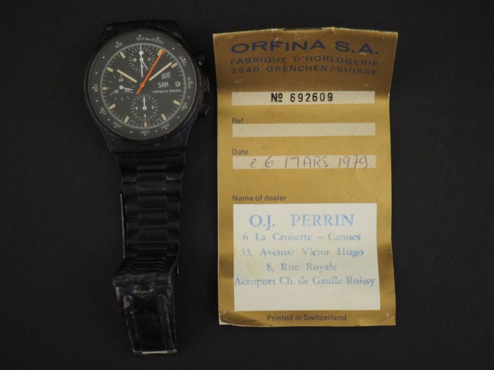 PORSCHE DESIGN Orfina No. 28334 Chronographe bracelet en acier noirci 