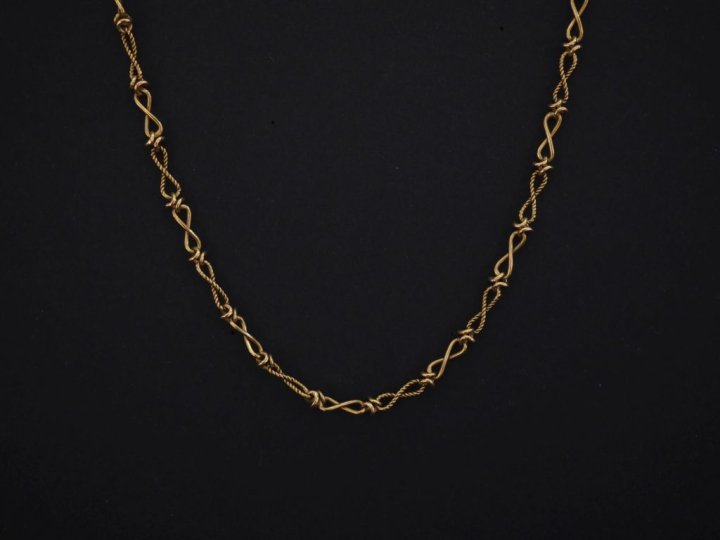 Sautoir en or jaune 750, maille fantaisie. Long. 63,5 cm Poids. 15,34 