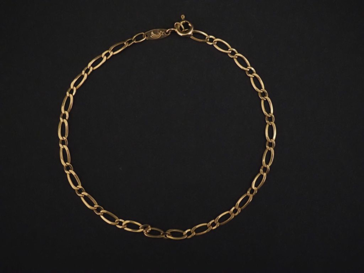 Bracelet souple en or jaune 750, maille fantaisie. Long. 21,5 cm Poids