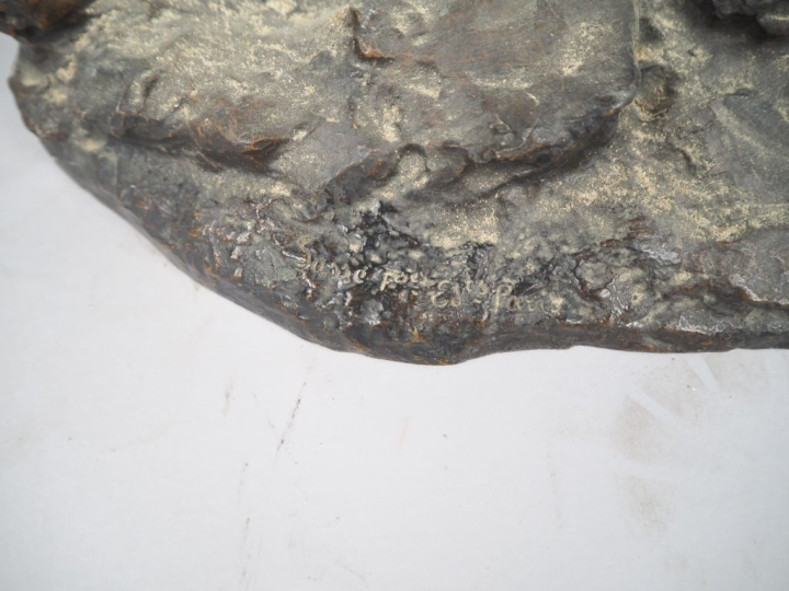 Paul RICHER.  "Le semeur",  Sujet en bronze à patine brune. H. 62 cm