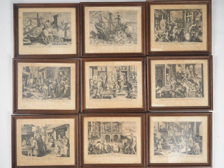 Vente aux enchères Ensemble de 20 gravures en noir d'après COLLAERT et Philippe GALLE.