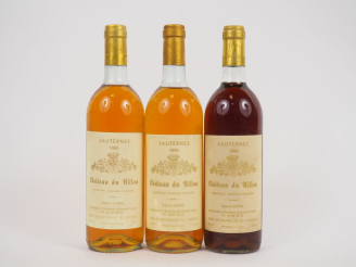 Vente aux enchères 3 BOUTEILLES CHÂTEAU DU HILLOU SAUTERNES : 2 de 1990 - LB/1 de 1989