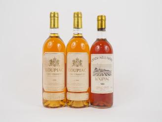 Vente aux enchères 3 BOUTEILLES LOUPIAC : 2 CRU CHAMPON 1990/1 CHÂTEAU LA NÈRE 1983