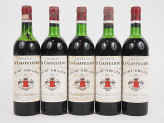 Vente aux enchères 5 BOUTEILLES CHÂTEAU LA GAFFELIÈRE 1er GCC ST EMILION - 1975 : 2 LB/2 