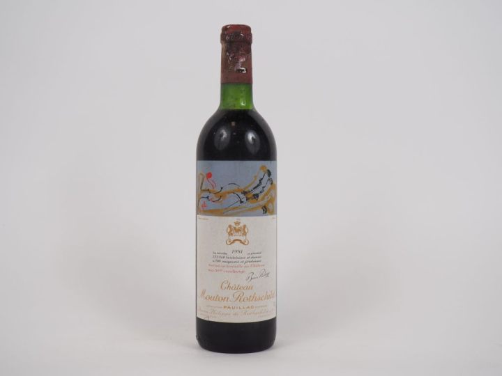 1 BOUTEILLE CHÂTEAU MOUTON ROTHSCHILD 1er GCC PAUILLAC - 1981 - LB/CAP