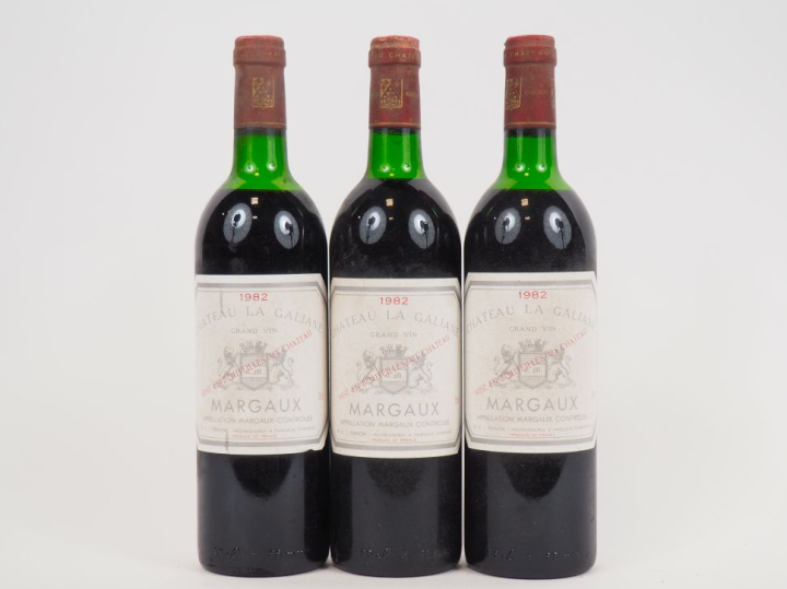 3 BOUTEILLES CHÂTEAU LA GALIANE MARGAUX - 1982 - 1 LB/2 HEP