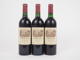 Vente aux enchères 3 BOUTEILLES CHÂTEAU CARRUADES DE LAFITE ROTHSCHILD PAUILLAC - 1985 - 