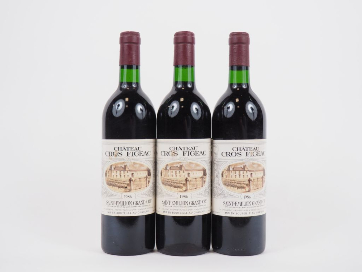 3 BOUTEILLES CHÂTEAU GROS FIGEAC GCC ST EMILION - 1986