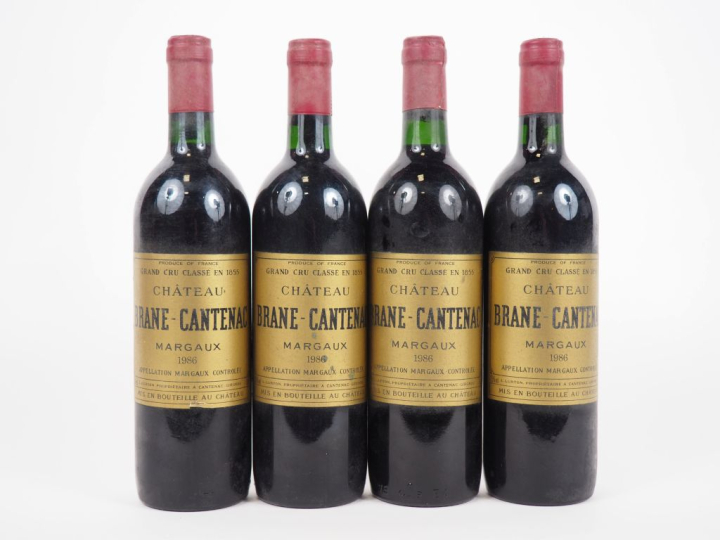 4 BOUTEILLES CHÂTEAU BRANE CANTENAC GCC MARGAUX - 1986 