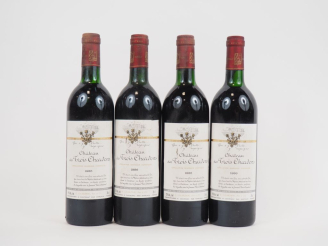 Vente aux enchères 4 BOUTEILLES CHÂTEAU DES TROIS CHARDONS 1986 - 1 BG/3 LB