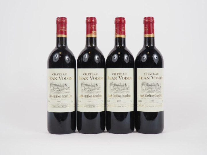 4 BOUTEILLES CHÂTEAU JEAN VOISIN GC ST EMILION - 1995 - BG
