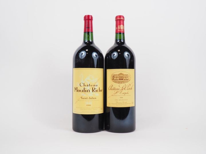 2 MAGNUMS 1998 : 1 CHÂTEAU MOULIN RICHE ST JULIEN/1 CHÂTEAU LE CROCK S