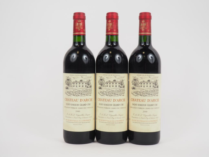 3 BOUTEILLES CHÂTEAU D'ARCIE GC ST EMILION - 2000