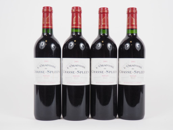 4 BOUTEILLES L'ORATOIRE DE CHASSE SPLEEN MOULIS - 2001