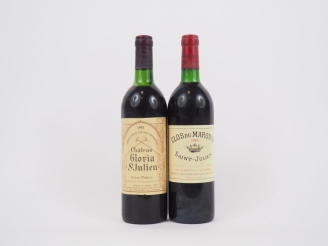 Vente aux enchères 2 BOUTEILLES ST JULIEN : 1 CLOS DU MARQUIS 1984 - BG/1 CHÂTEAU GLORIA 