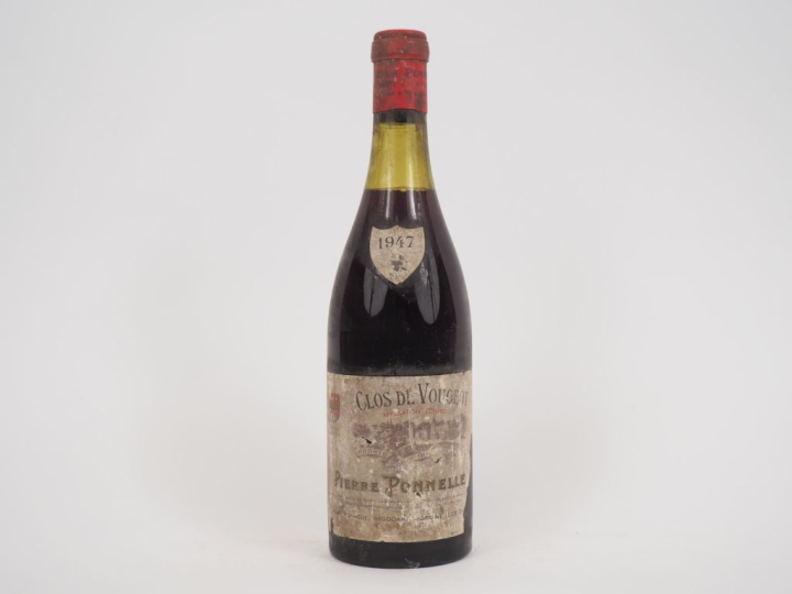 1 BOUTEILLE CLOS DE VOUGEOT PIERRE PONNELLE - 1947 - 4 CM/ETA