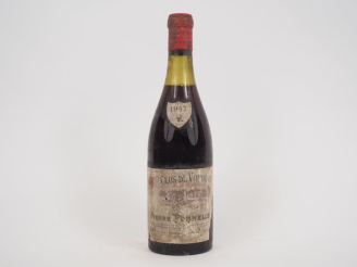 Vente aux enchères 1 BOUTEILLE CLOS DE VOUGEOT PIERRE PONNELLE - 1947 - 4 CM/ETA