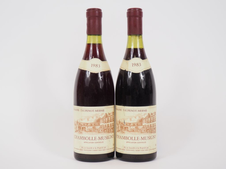 2 BOUTEILLES CHAMBOLLE MUSIGNY DOMAINE TAUPENOT MERME - 1983