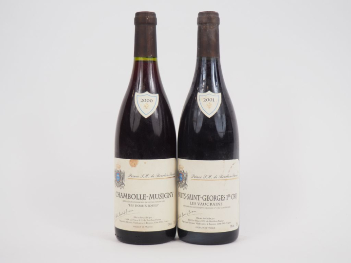 2 BOUTEILLES PRINCE DE BOURBON PARME : 1 CHAMBOLLE MUSIGNY "LES DOMINI