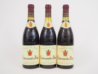 Vente aux enchères 3 BOUTEILLES CHÂTEAUNEUF DU PAPE DOMAINE DE PALESTOR - 1978 - 1 à 2,5 