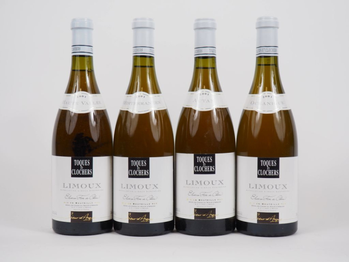 4 BOUTEILLES TOQUES   CLOCHERS LIMOUX SIEURS D'ARQUES - 2001